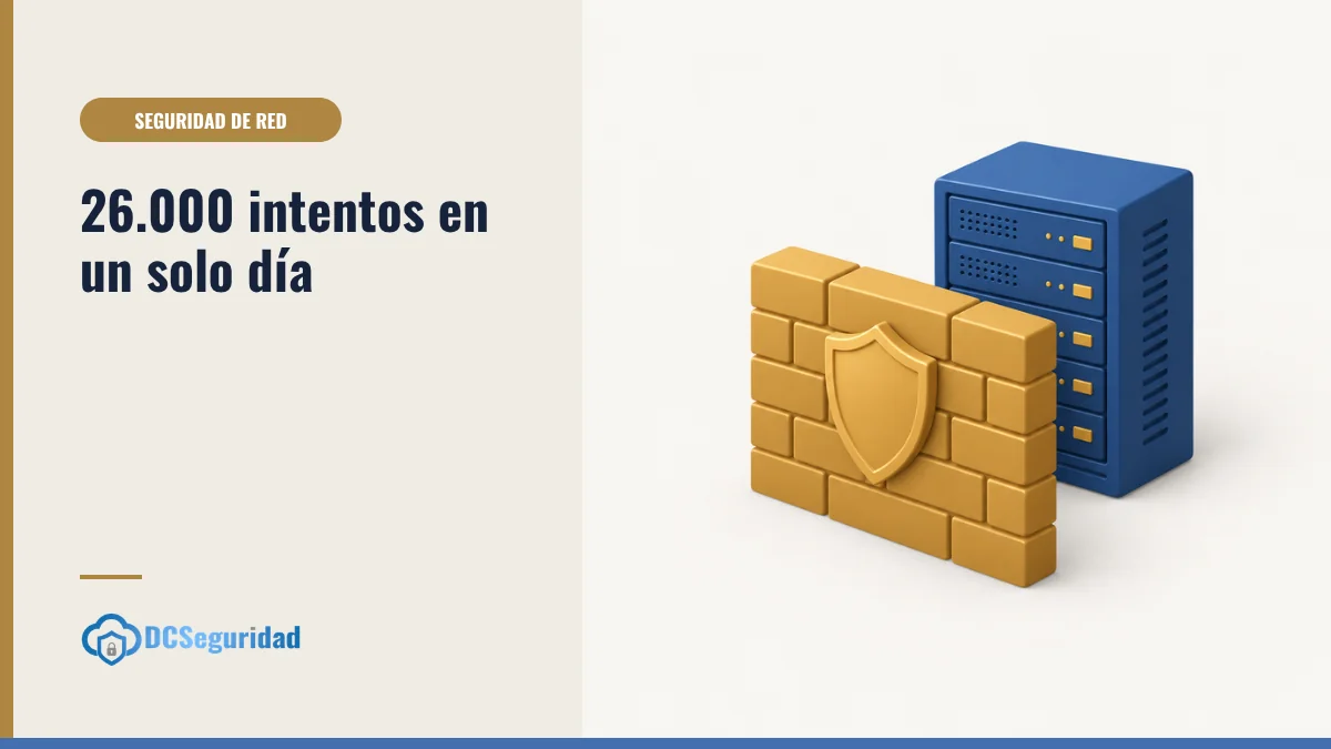 Portada: 26.000 intentos en un solo día, con un muro de ladrillo con escudo delante de un servidor